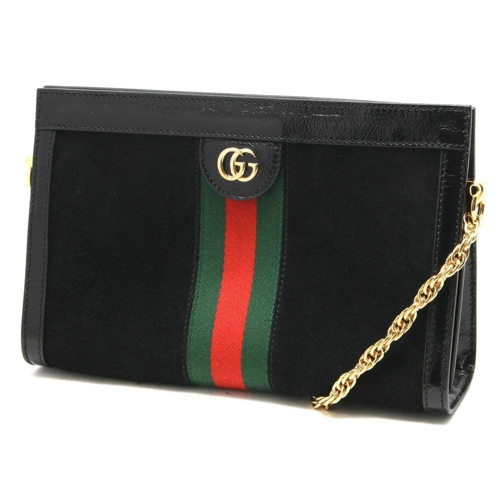 Gucci Shoulder Bag Ophidia Petit GG Marmont Black & Green & Red